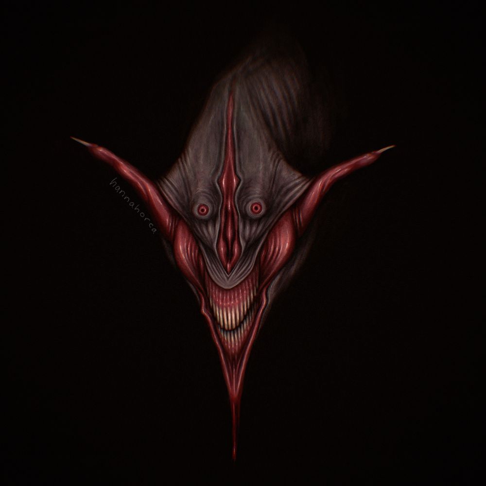 Illustration of a creature with a large fleshy mouth