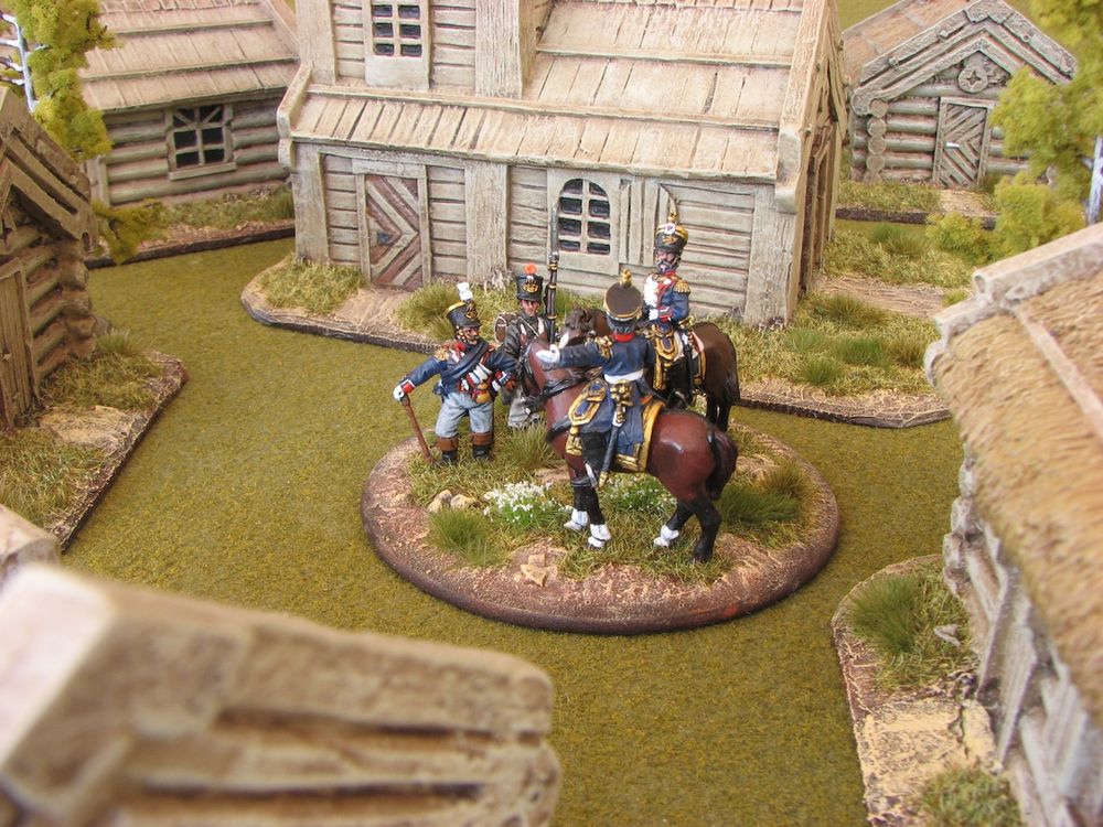 This Friday's remembrance is of a stand of later Napoleonic French Line Infantry Regimental Headquarters as provisioned by Calpe Miniatures.