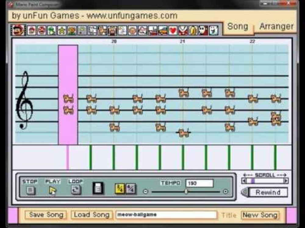 Take Meow to the Ball Game (Mario Paint Composer PC)