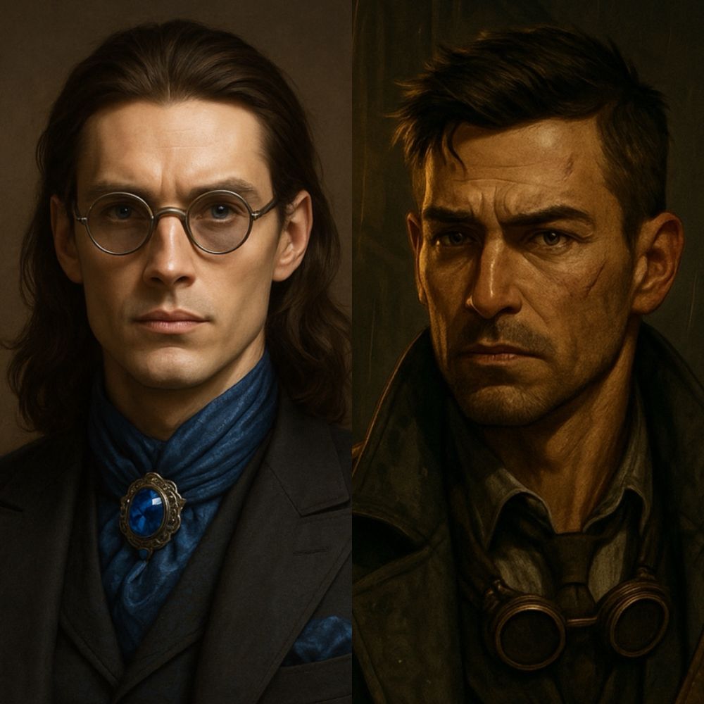 Lord Braxton Hemsmore, and Theröz Shenstien from the diesel punk drama, “airship dreams”
