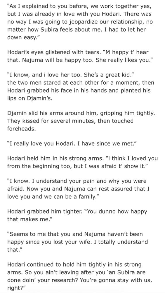 Hodari is finally understanding how much Djamin really cares about him. 