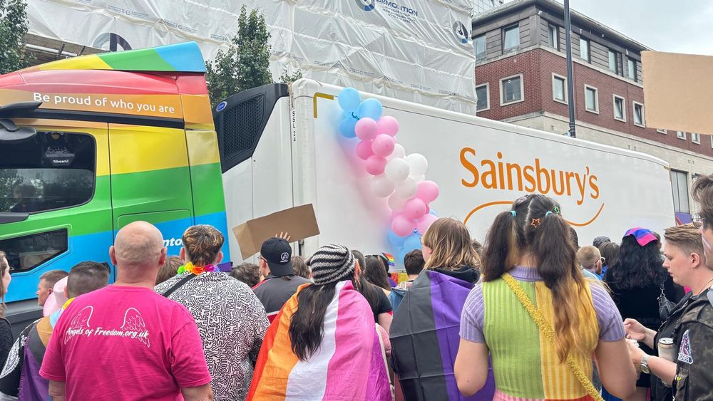 A pride Sainsbury's van.