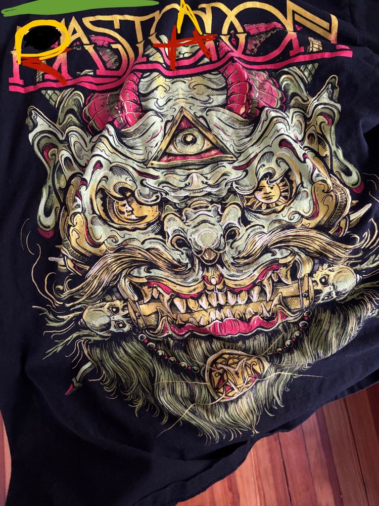 A Mastodon T-shirt doctored to read Rasta-Don.