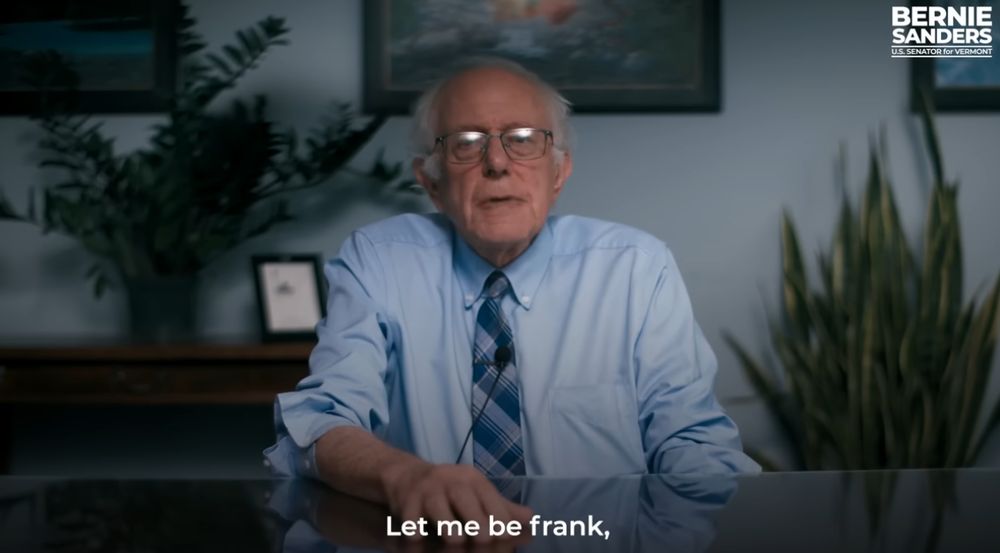 Bernie Sanders saying "Let me be frank"