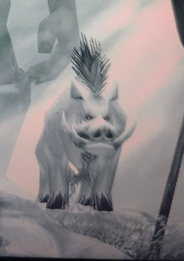 foto de la mascota jabalì de Uña. se llamaba Pie. RIP Pie