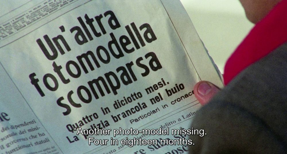 Subtitle on a newspaper hed/dek: Another photo-model missing. Four in eighteen months.