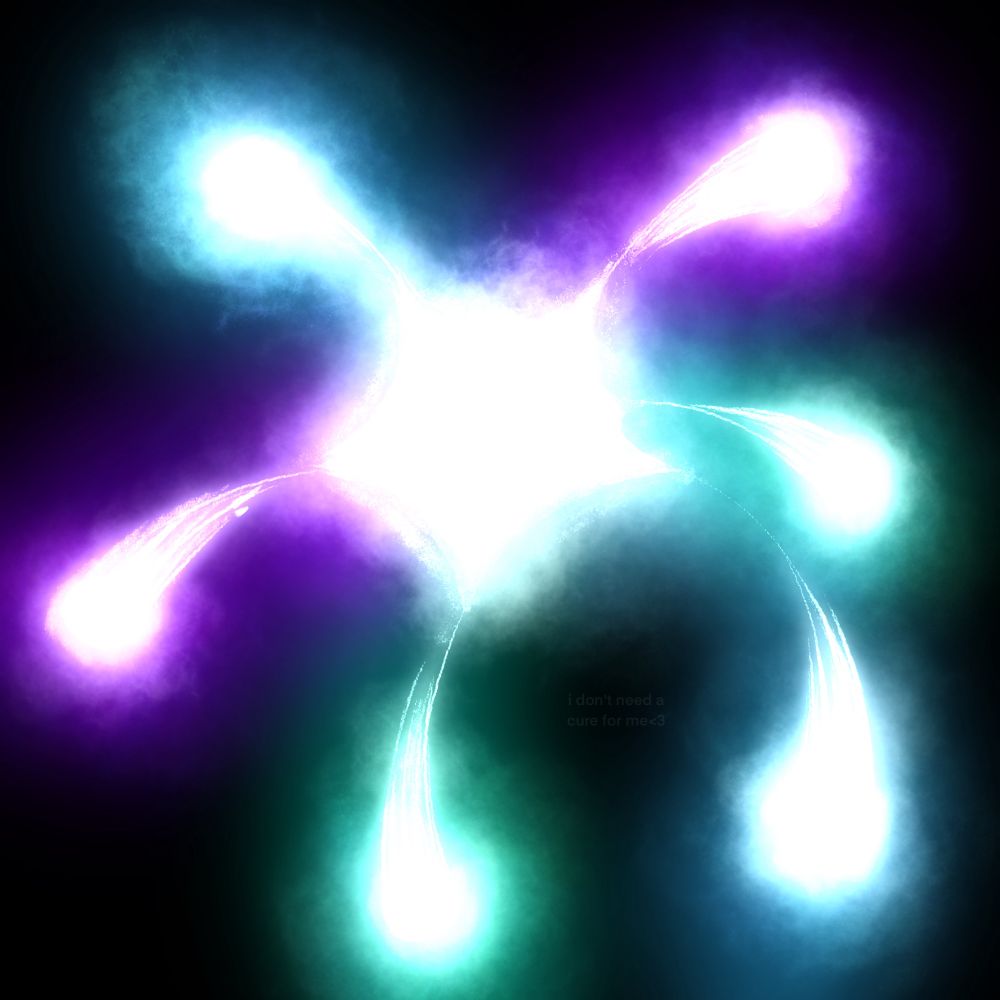 digital art of a bright and vivid fireworks explosion in the colors purple, teal, blue