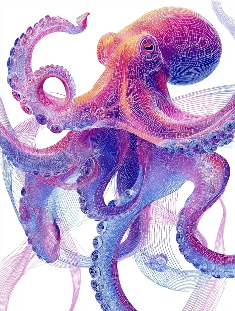 The design features multifaceted intricate details enriched with a stunning blend of pink, purple, and orange hues.
