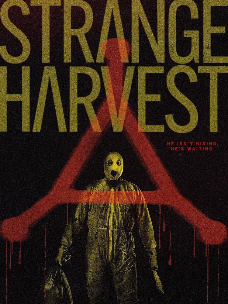 A masked figure standing with a knife in their hand. A red triangular symbol overlays the figure.