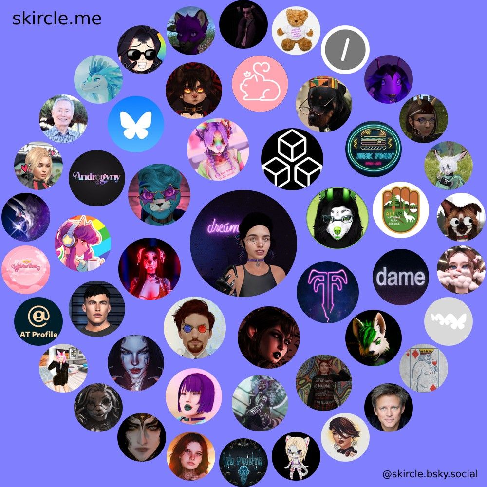 3 circles of profile images around one central profile picture.