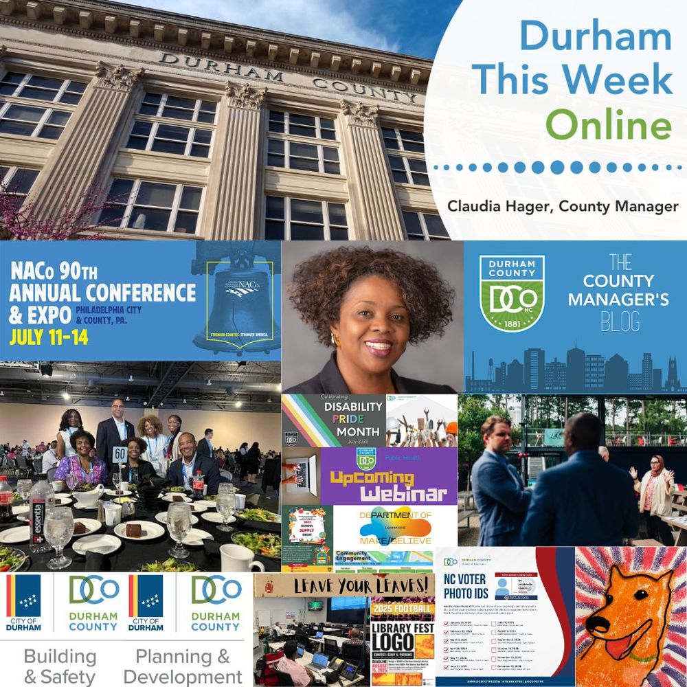 Collage of images from the latest Durham This Week Online newsletter from the Durham County Manager's Office of Claudia Hager.