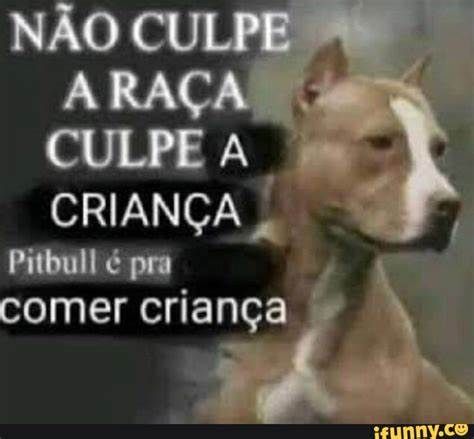 <meme pitbull> não culpe a raça, culpe a criança pitbull é pra comer criança.