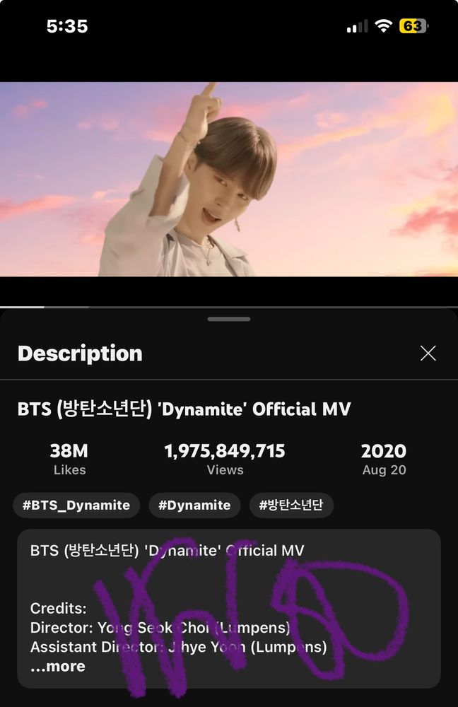 SS for dynamite to 2B views