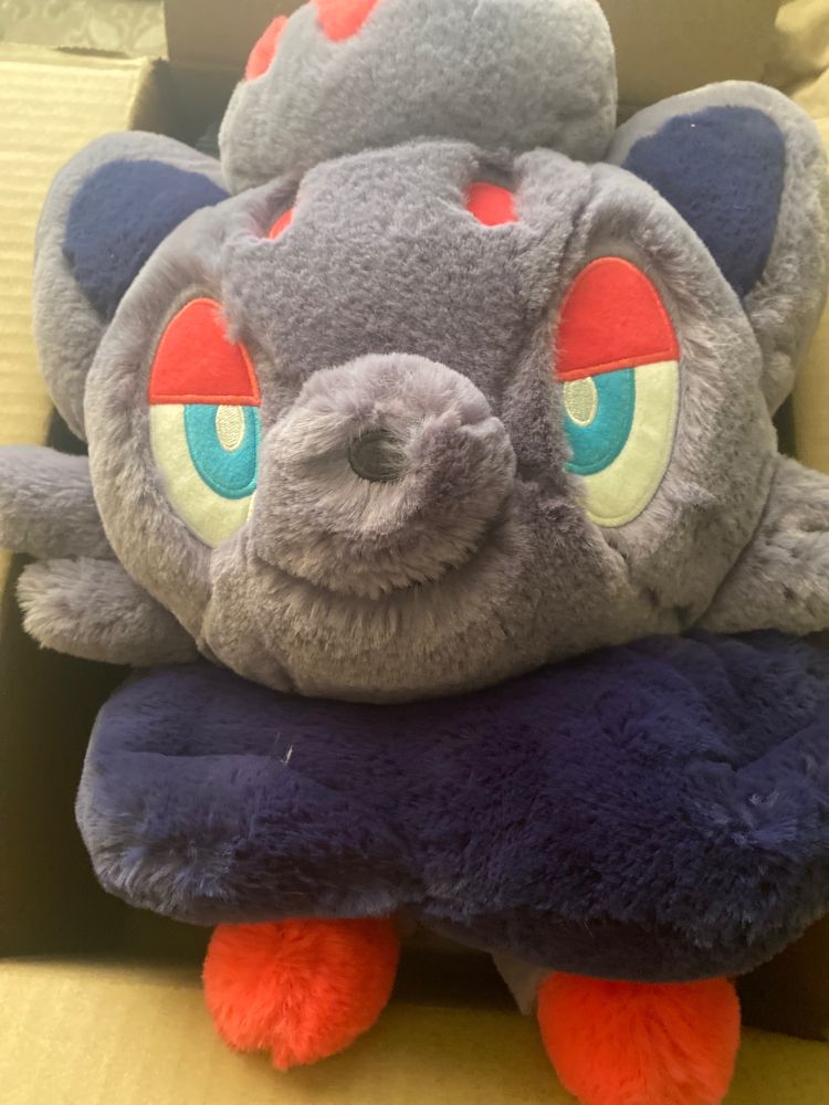 comfy friends Zorua plush in its box