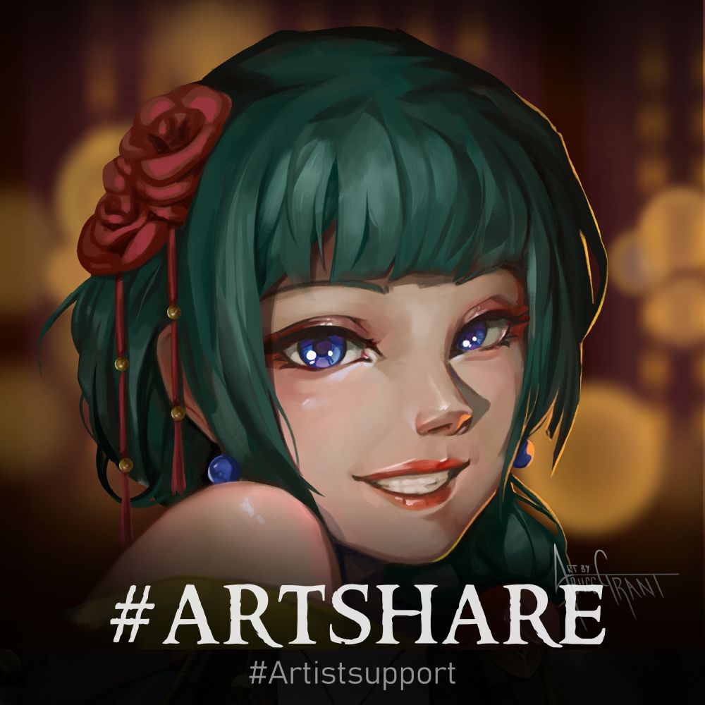 MaoMao Portrait Digital portrait of the best apothecary, MaoMao. The background is warm and out of focus, and she is turned over her shoulder with a broad smile. 