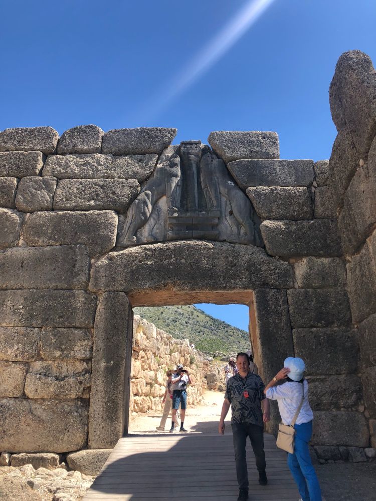 The famous Lion Gate, the main entrance to the acropolis of Mycenae