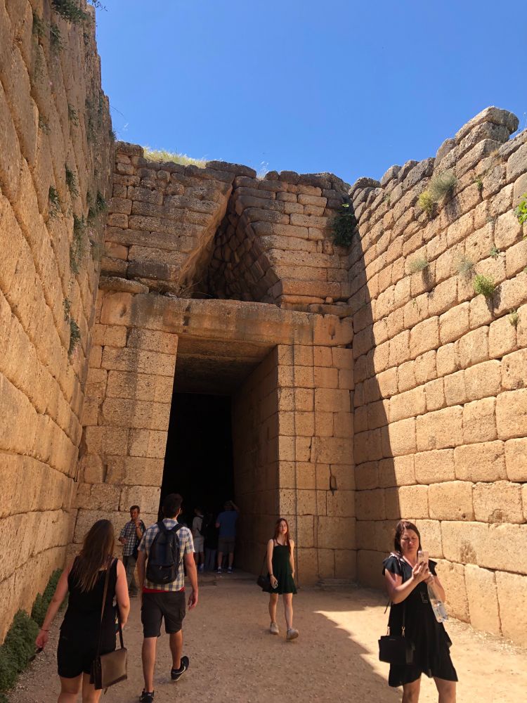 The entrance to the Treasury of Atreus, also known as the Tomb of Agamemnon