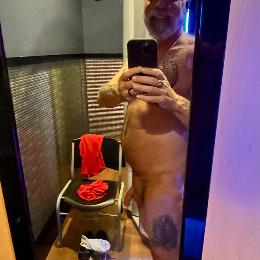 Me naked in the tanning booth at the gym.