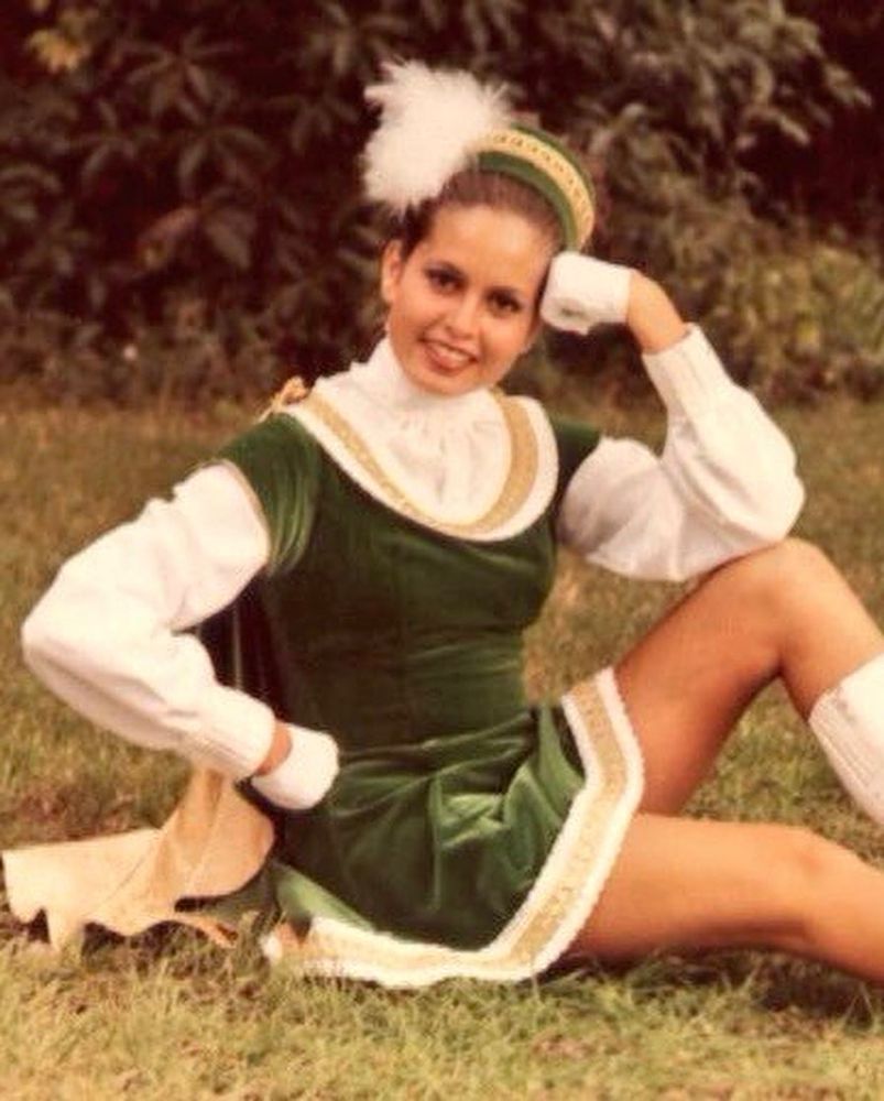 Lisa at 15 on Edison High School Drill Team. 