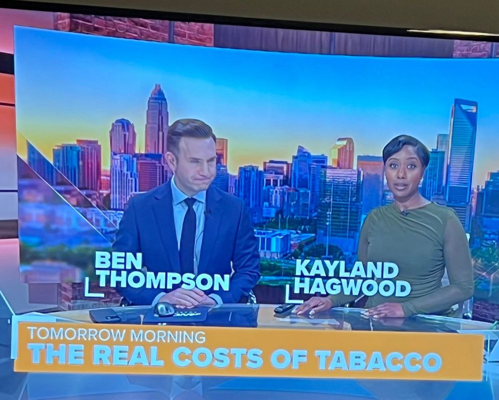 Local tv news caption “The real costs of tabacco “