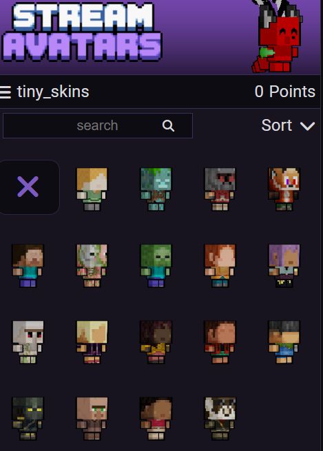 Tiny minecraft live Skin overlay swap for stream avatars