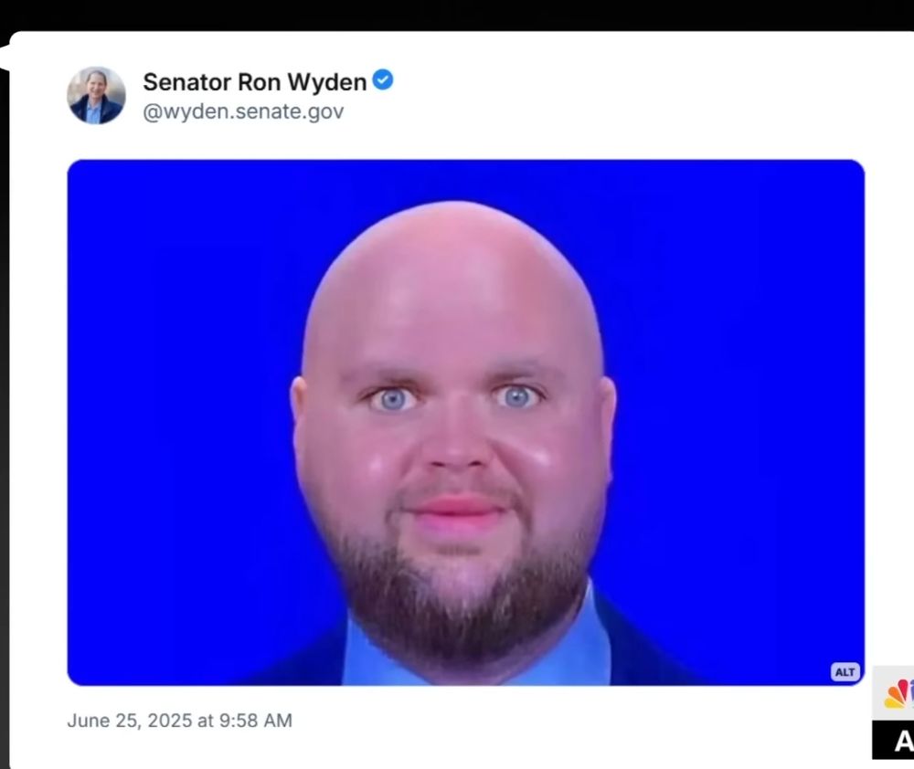 Sen Wyden posting the baby faces meme of JD Vance that got someone deported