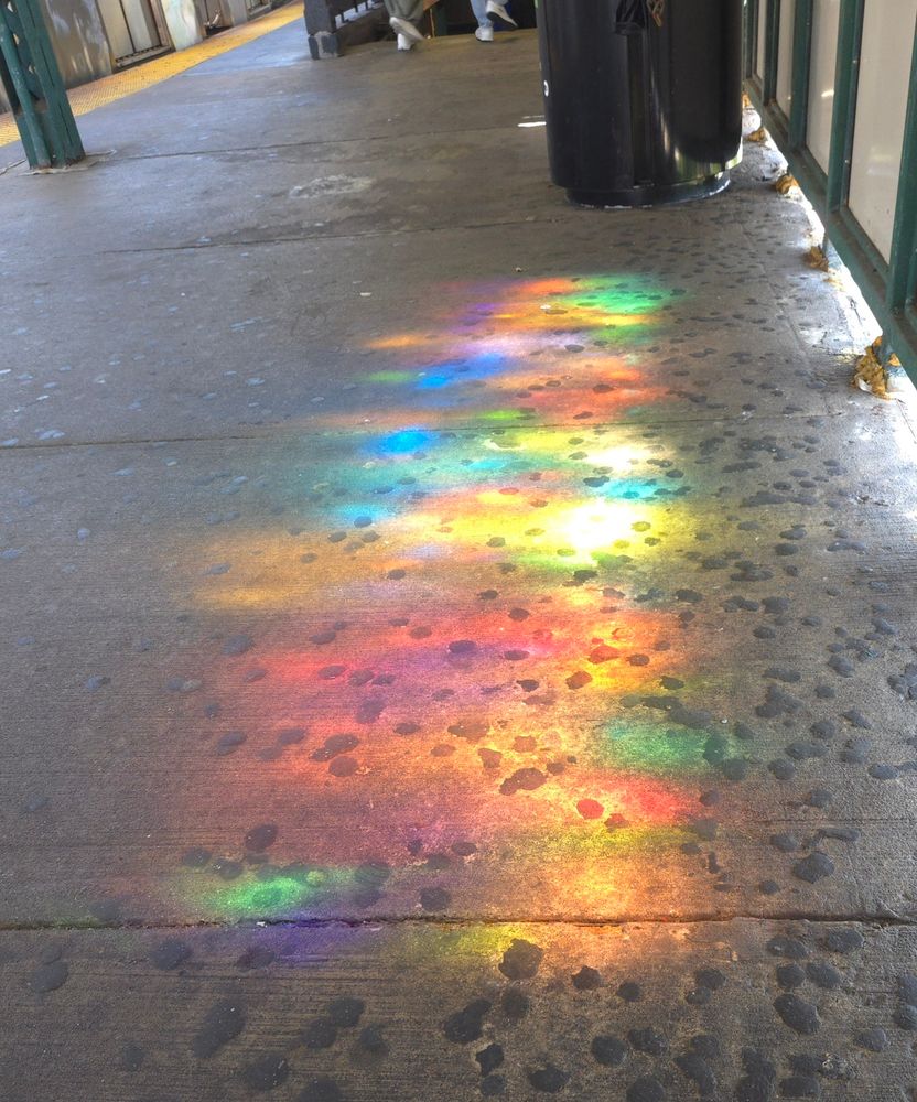 Colored shadows on maculate concrete 
