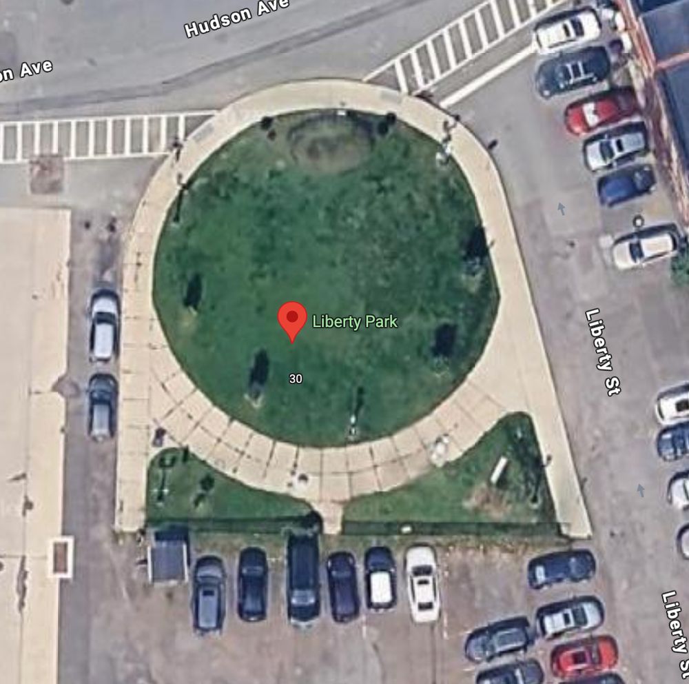 Liberty Park in the parking lot district of Albany, NY