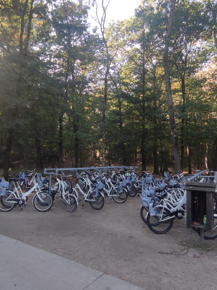 Bike parking in the national park
