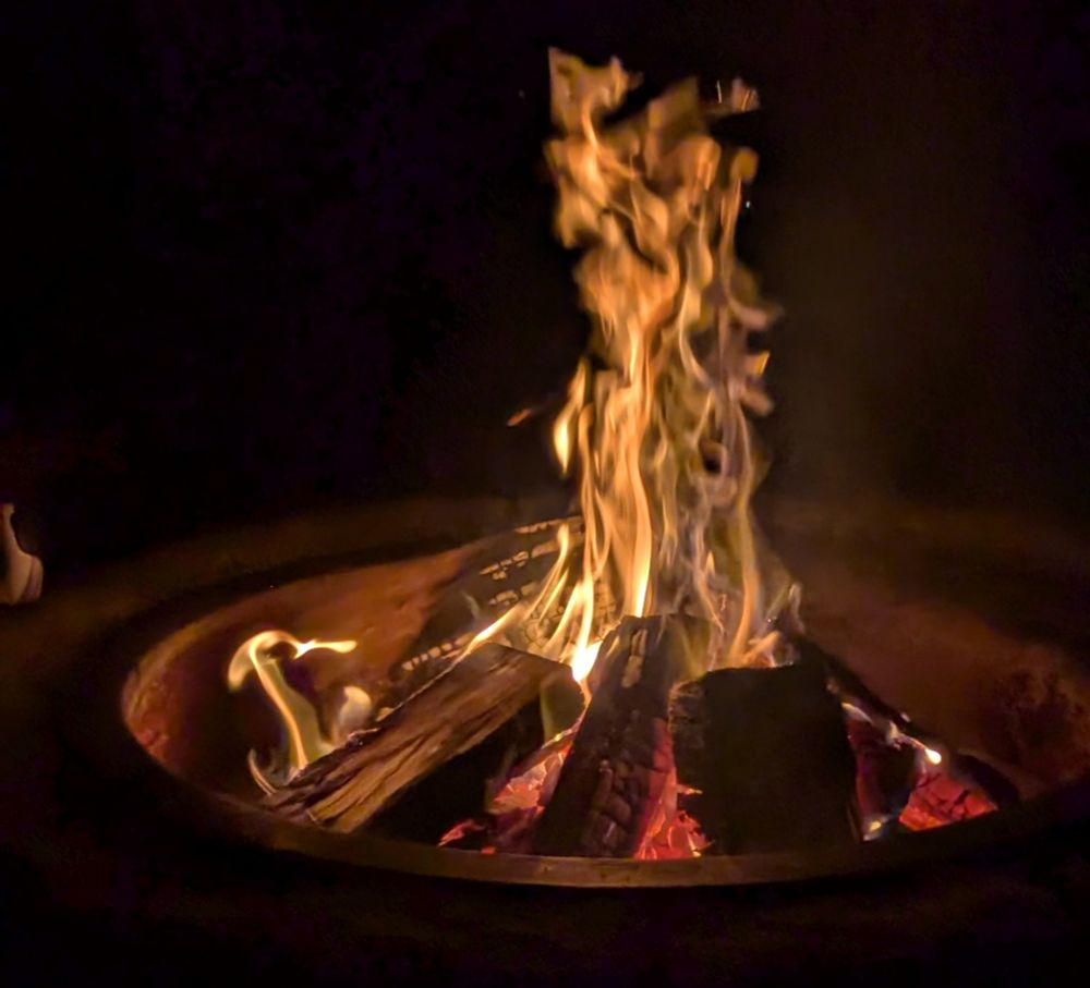 Fire in a firepit.