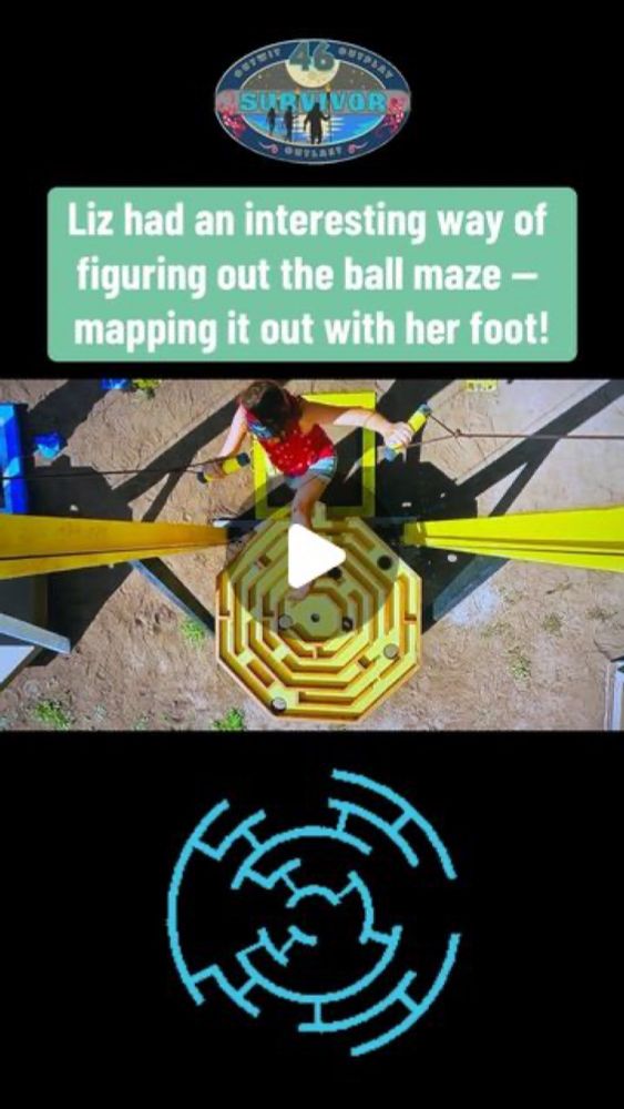 David Bloomberg on Instagram: "Liz found a novel way to help her figure out the best route in the Survivor 46 Reward Challenge ball maze — her foot! And she also discovered something else!

#Survivor4...