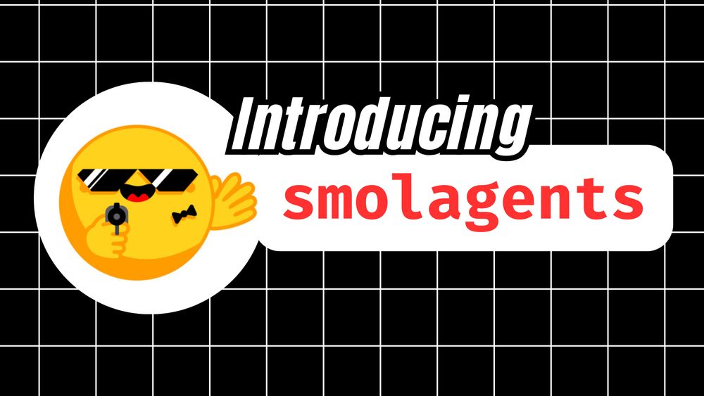 thumbnail that says introducing smolagents