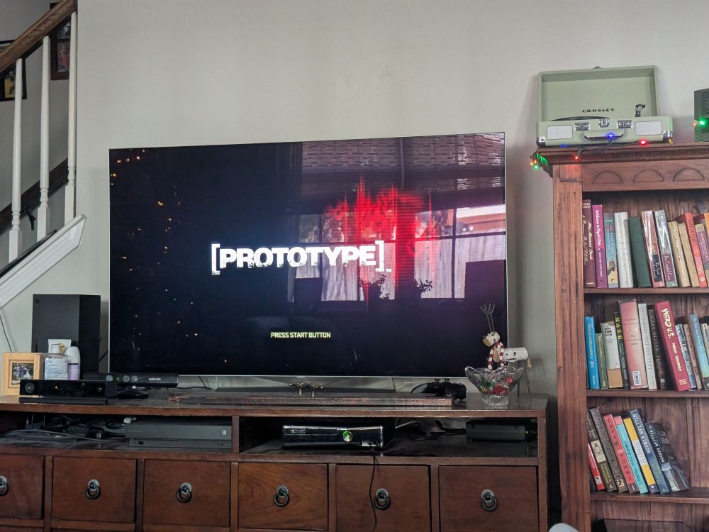 Title screen of the game Prototype on Xbox 360