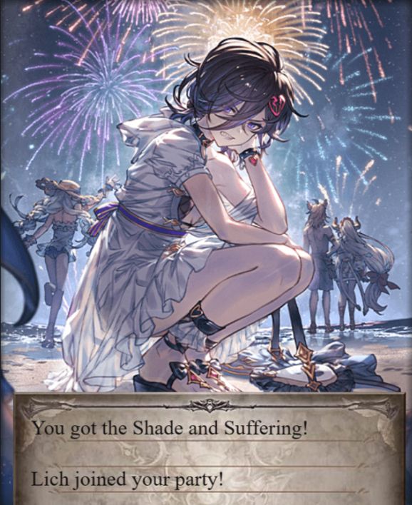 You got the Shade and Suffering!

Lich (Summer) joined your party!