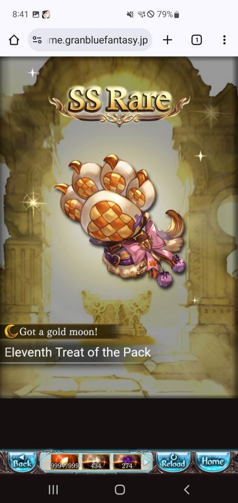 SS Rare
Got a gold moon
Eleventh Treat of the Pack