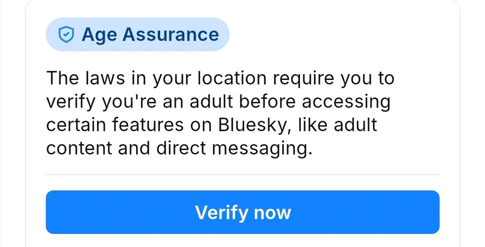 Screen grab of age verification notice.
