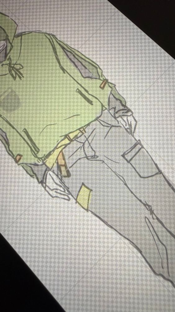 アバターのデザインラフ画作業中の画面