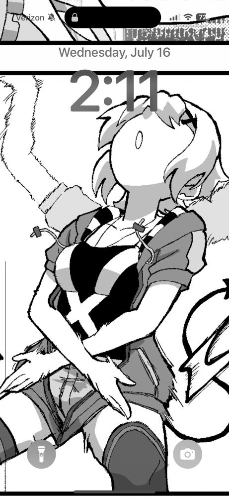 iPhone Lock Screen ft a picture of Kirika Akatsuki from Symphogear doing the DX Chop

Artwork by YuEnmi25