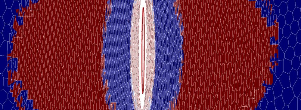 An enlarged version of the previous image. The outer blue oval is almost enttrely off screen, and a smaller blue oval inside the red oval can be seen. 