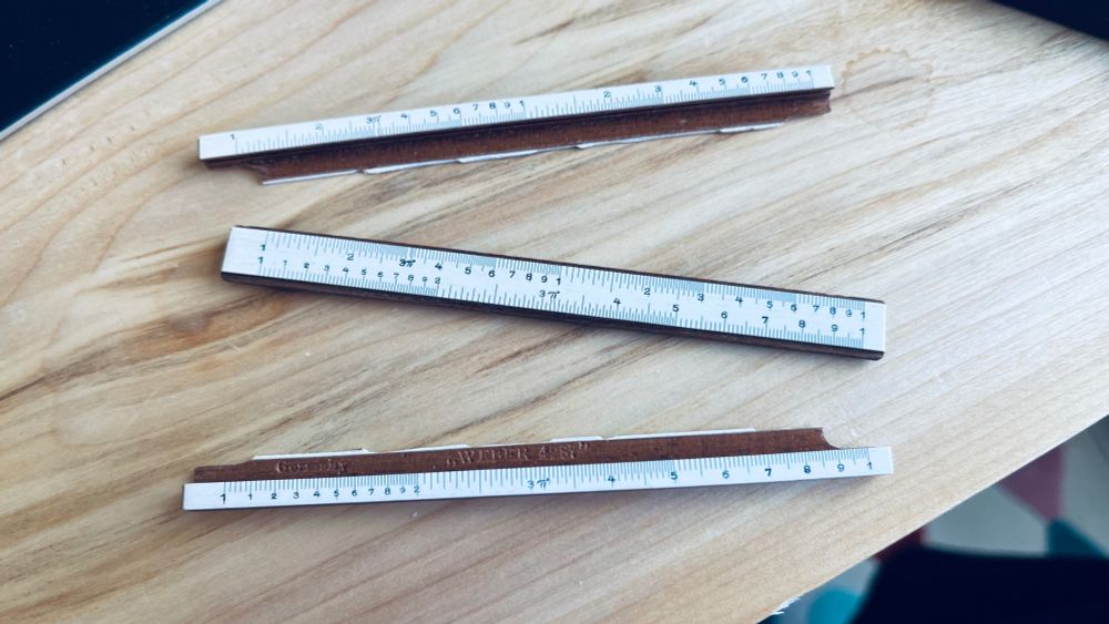 Broken slide rule.