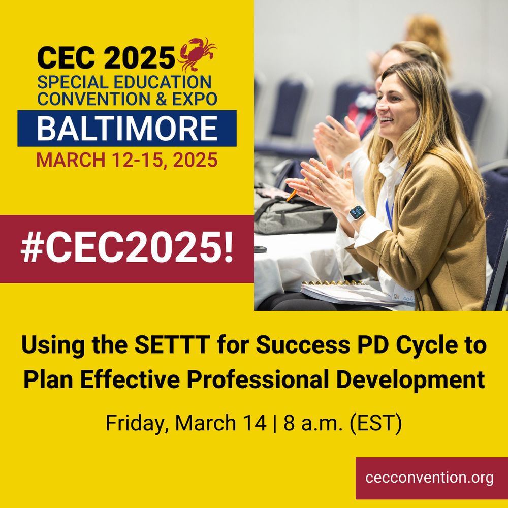 Presentation graphic: Using the SETTT for Success PD Cycle to Plan Effective Professional Development. Friday, March 14 at 8 a.m. (EST)