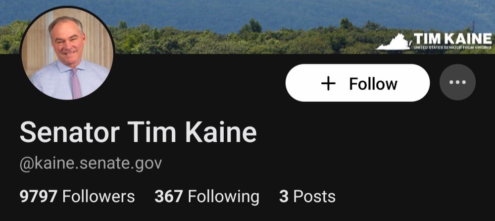 Senator Tim Kaine is at Kaine dot Senate dot gov