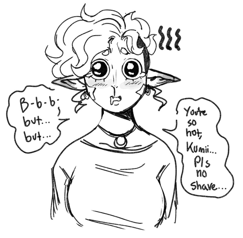 Starbii is distraught that Kuma wants to shave his beard off