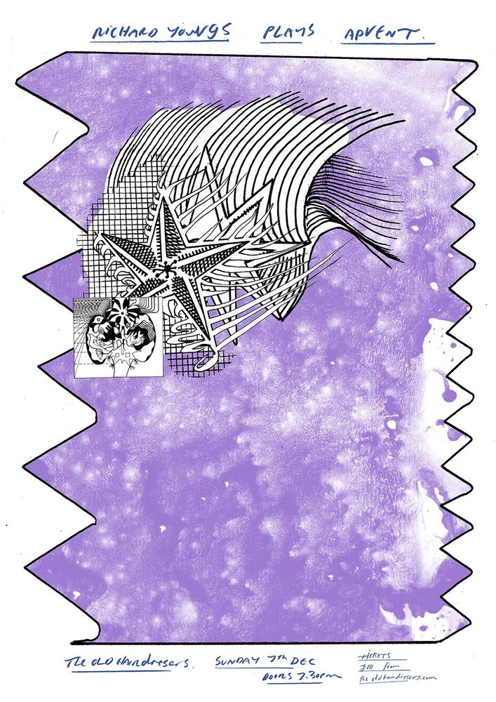 Poster for Advent performed by Richard Youngs at Old Hairdressers, Glasgow, Sunday 7th December 2025.