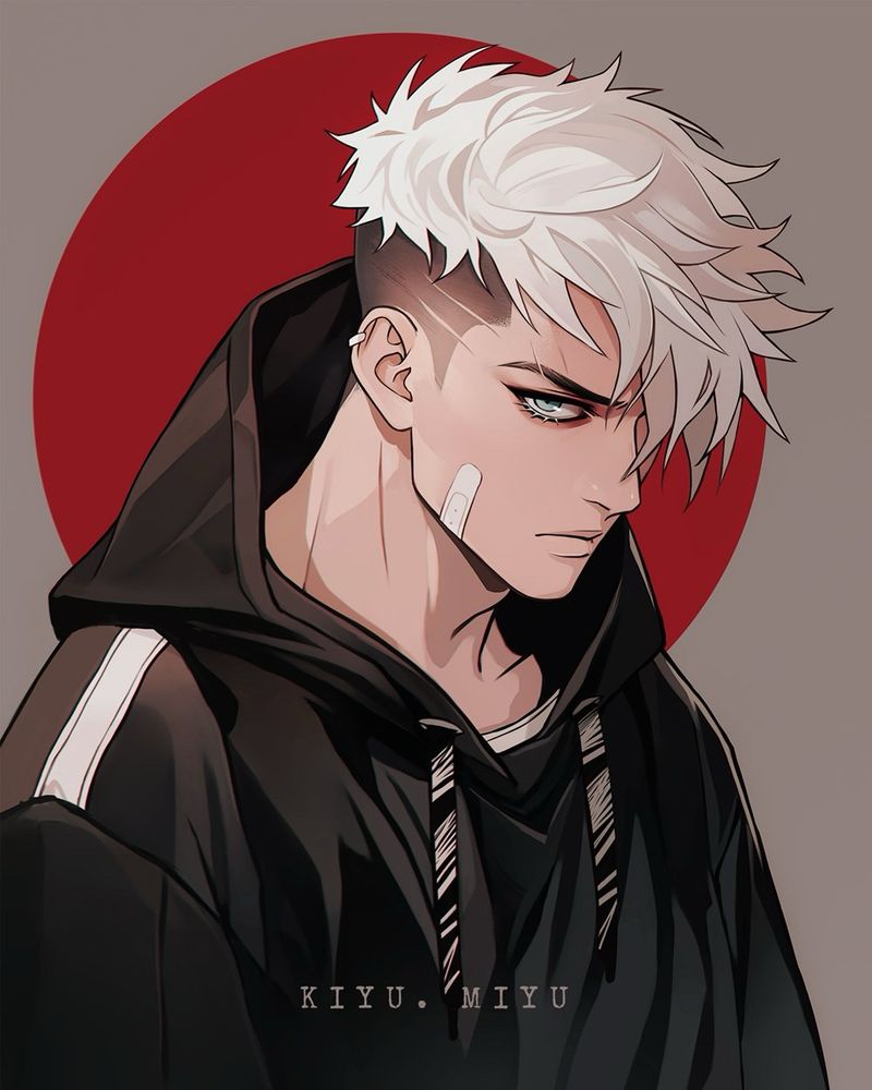 Anime manga gojo jujutsu white hair husbando