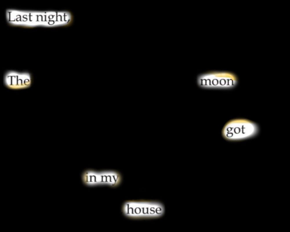Last night,
The
moon
got
in my
house