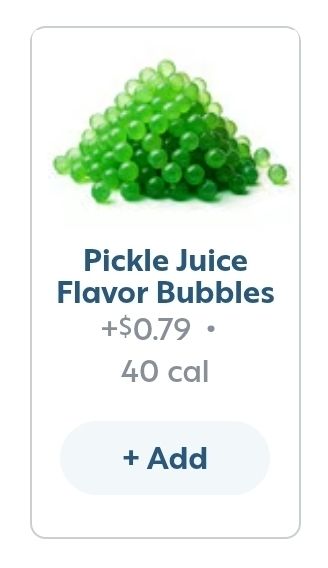 pickle juice flavor bubbles for 79 cents