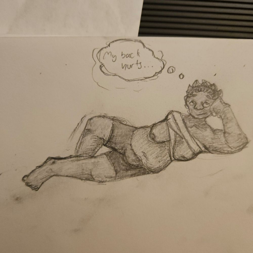 Sam in that one pose, the. The "hey babygirl". The. The rose in my mouth laying on a heart shaped bed. You know? Hes thinking about how his back hurts.