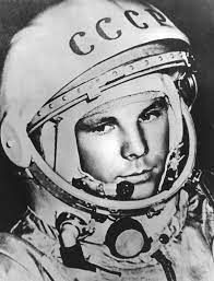 Yuri Gagarin in his space suit