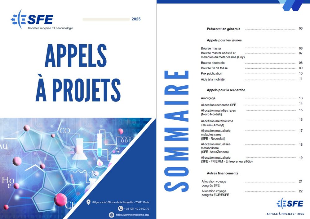 premières pages du livret descriptif des appels à projets proposés avec le sommaire
